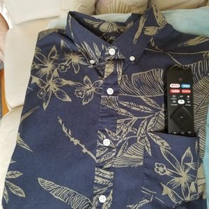 Men's J.Crew XL Navy/Olive Hawaiian Shirt